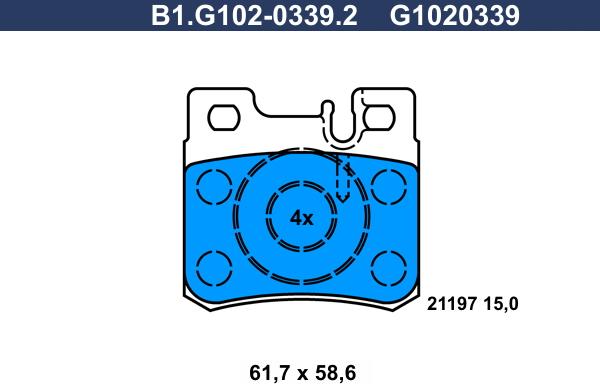 Galfer B1.G102-0339.2 - Bremžu uzliku kompl., Disku bremzes adetalas.lv