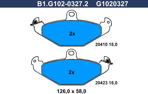 Galfer B1.G102-0327.2 - Bremžu uzliku kompl., Disku bremzes adetalas.lv