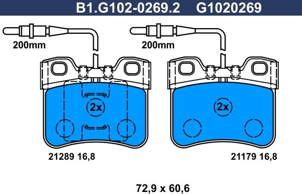 Galfer B1.G102-0269.2 - Bremžu uzliku kompl., Disku bremzes adetalas.lv