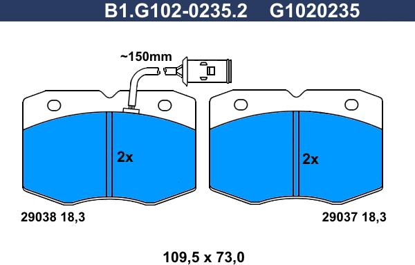 Galfer B1.G102-0235.2 - Bremžu uzliku kompl., Disku bremzes adetalas.lv