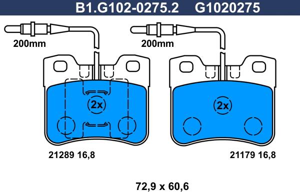 Galfer B1.G102-0275.2 - Bremžu uzliku kompl., Disku bremzes adetalas.lv