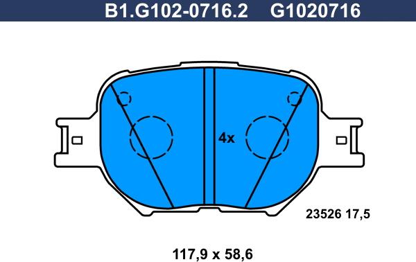 Galfer B1.G102-0716.2 - Bremžu uzliku kompl., Disku bremzes adetalas.lv