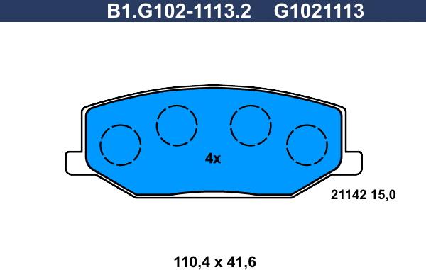 Galfer B1.G102-1113.2 - Bremžu uzliku kompl., Disku bremzes adetalas.lv