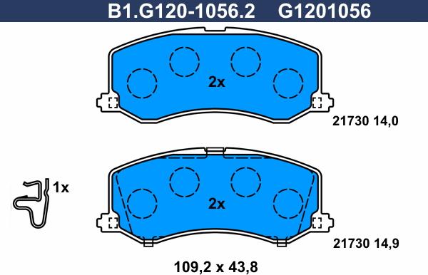 Galfer B1.G120-1056.2 - Bremžu uzliku kompl., Disku bremzes adetalas.lv