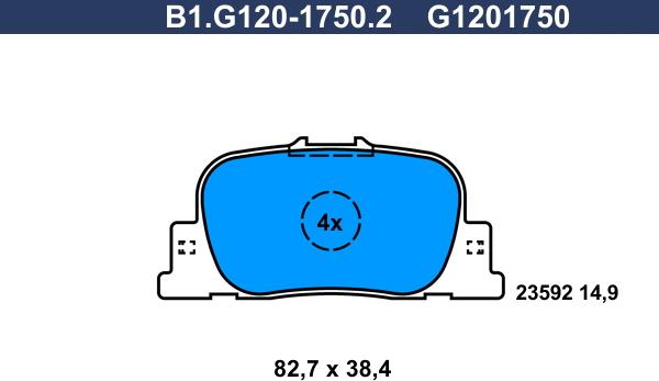 Galfer B1.G120-1750.2 - Bremžu uzliku kompl., Disku bremzes adetalas.lv