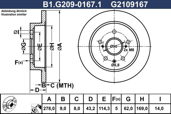 Galfer B1.G209-0167.1 - Bremžu diski adetalas.lv