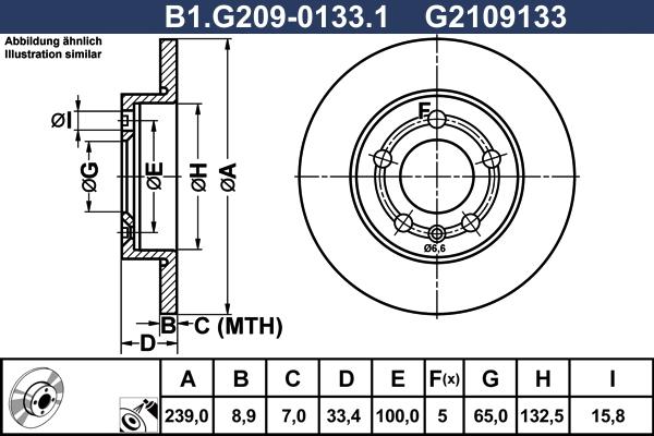 Galfer B1.G209-0133.1 - Bremžu diski adetalas.lv