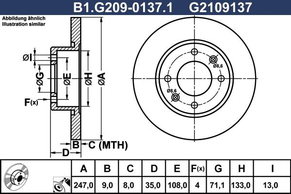 Galfer B1.G209-0137.1 - Bremžu diski adetalas.lv