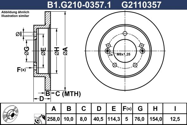 Galfer B1.G210-0357.1 - Bremžu diski adetalas.lv