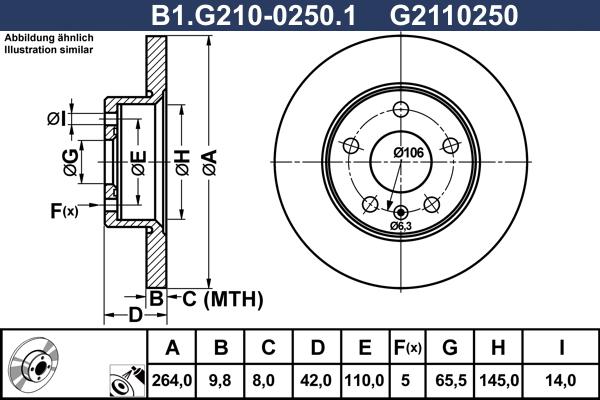 Galfer B1.G210-0250.1 - Bremžu diski adetalas.lv