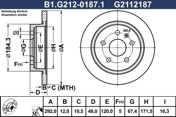 Galfer B1.G212-0187.1 - Bremžu diski adetalas.lv