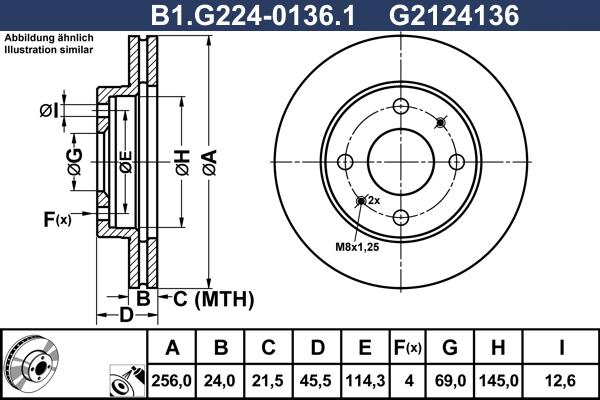 Galfer B1.G224-0136.1 - Bremžu diski adetalas.lv