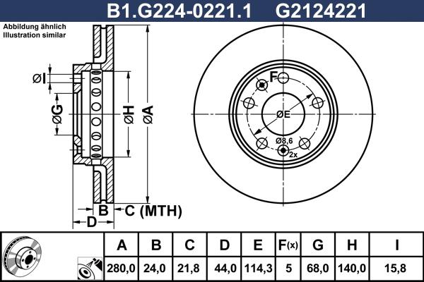 Galfer B1.G224-0221.1 - Bremžu diski adetalas.lv