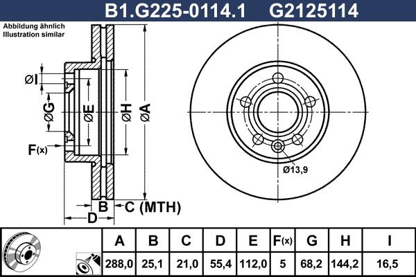 Galfer B1.G225-0114.1 - Bremžu diski adetalas.lv