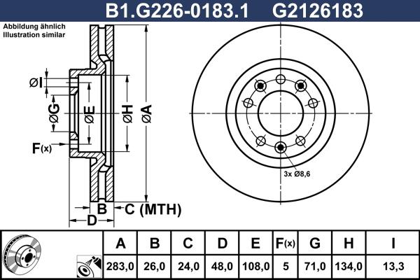 Galfer B1.G226-0183.1 - Bremžu diski adetalas.lv