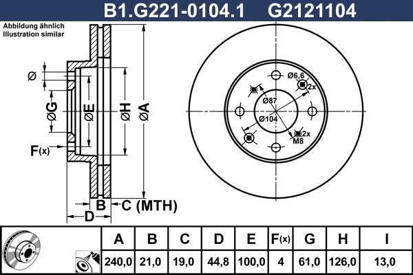 Galfer B1.G221-0104.1 - Bremžu diski adetalas.lv