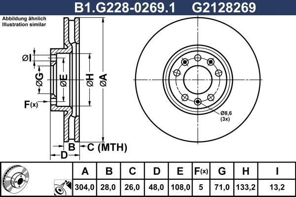 Galfer B1.G228-0269.1 - Bremžu diski adetalas.lv