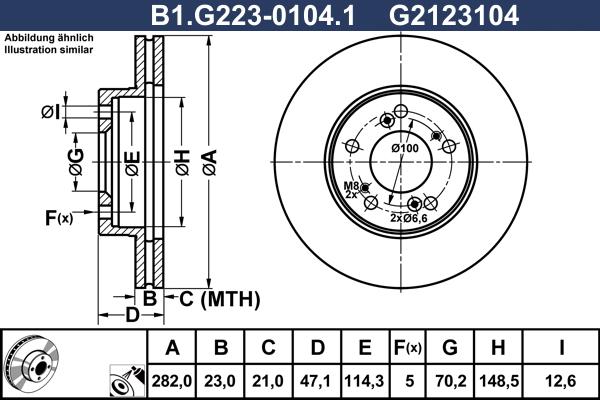 Galfer B1.G223-0104.1 - Bremžu diski adetalas.lv