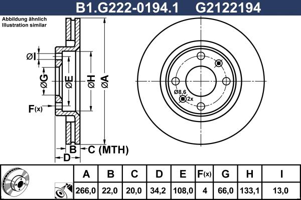 Galfer B1.G222-0194.1 - Bremžu diski adetalas.lv