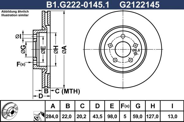 Galfer B1.G222-0145.1 - Bremžu diski adetalas.lv