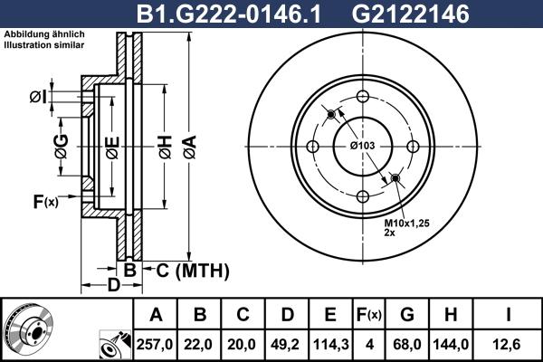 Galfer B1.G222-0146.1 - Bremžu diski adetalas.lv