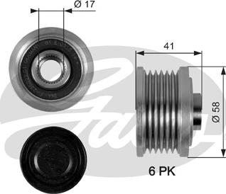 Gates OAP7052 - Piedziņas skriemelis, Ģenerators adetalas.lv