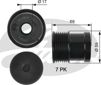 Gates OAP7069 - Piedziņas skriemelis, Ģenerators adetalas.lv