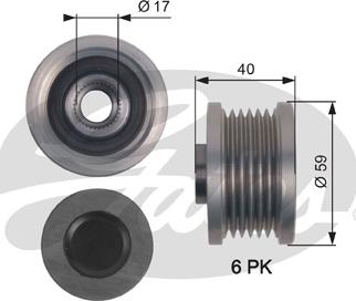 Gates OAP7144 - Piedziņas skriemelis, Ģenerators adetalas.lv