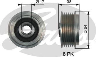 Gates OAP7165 - Piedziņas skriemelis, Ģenerators adetalas.lv