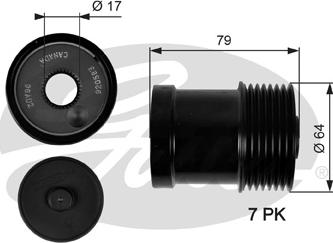 Gates OAP7104 - Piedziņas skriemelis, Ģenerators adetalas.lv