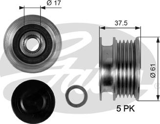 Gates OAP7108 - Piedziņas skriemelis, Ģenerators adetalas.lv