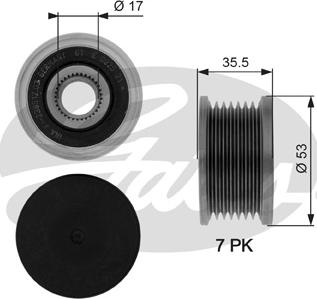 Gates OAP7110 - Piedziņas skriemelis, Ģenerators adetalas.lv