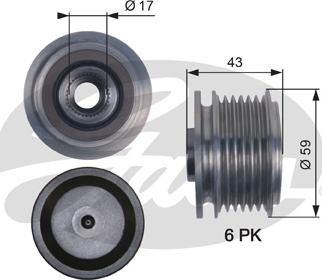 Gates OAP7112 - Piedziņas skriemelis, Ģenerators adetalas.lv