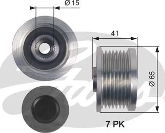 Gates OAP7125 - Piedziņas skriemelis, Ģenerators adetalas.lv