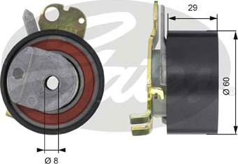 Gates T43051 - Spriegotājrullītis, Gāzu sadales mehānisma piedziņas siksna adetalas.lv