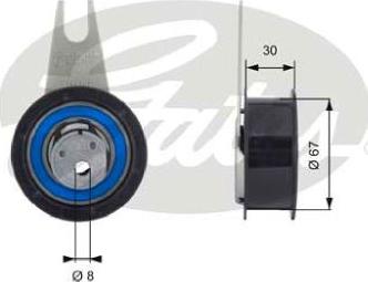 GATES-AU T43041 - Spriegotājrullītis, Gāzu sadales mehānisma piedziņas siksna adetalas.lv