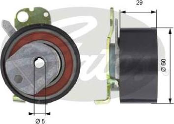 GATES-AU T43050 - Spriegotājrullītis, Gāzu sadales mehānisma piedziņas siksna adetalas.lv