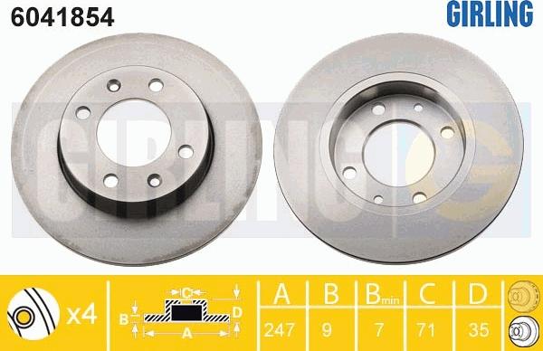 Girling 6041854 - Bremžu diski adetalas.lv