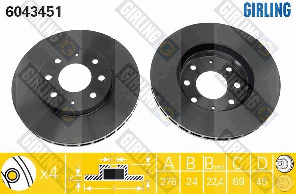 Girling 6043451 - Bremžu diski adetalas.lv