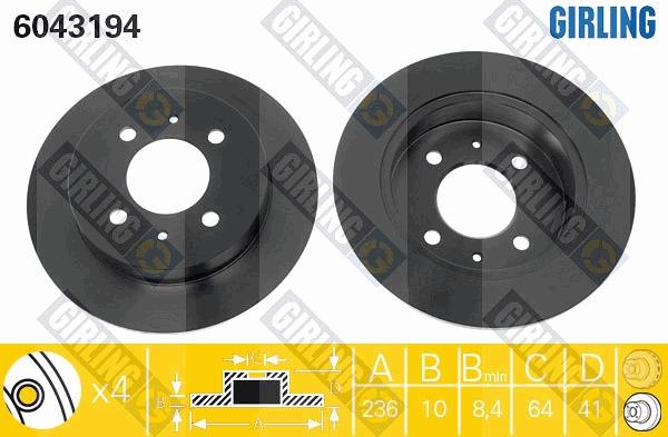 Girling 6043194 - Bremžu diski adetalas.lv