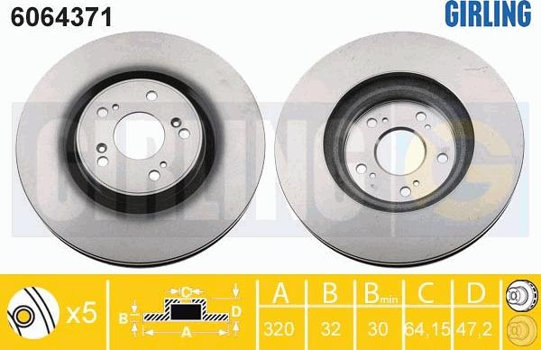 Girling 6064371 - Bremžu diski adetalas.lv