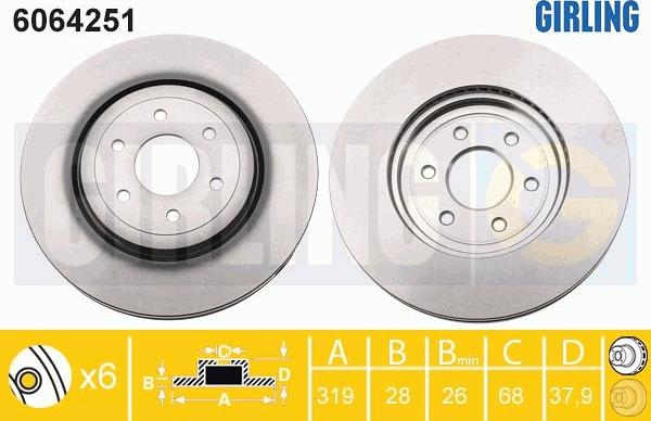 Girling 6064251 - Bremžu diski adetalas.lv