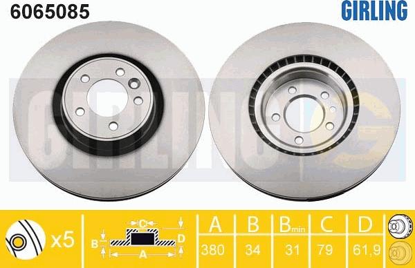 Girling 6065085 - Bremžu diski adetalas.lv