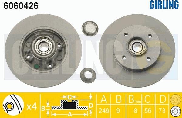 Girling 6060426 - Bremžu diski adetalas.lv