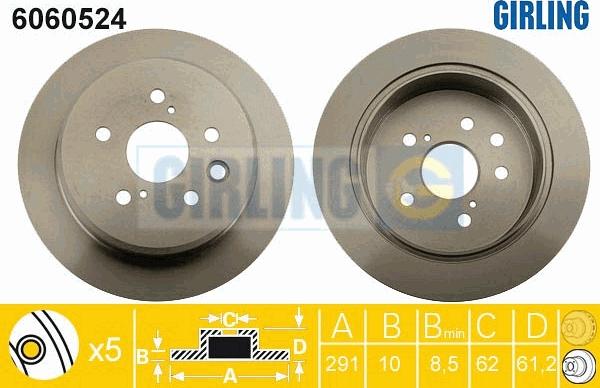 Girling 6060524 - Bremžu diski adetalas.lv