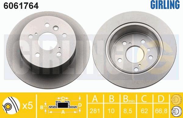 Girling 6061764 - Bremžu diski adetalas.lv