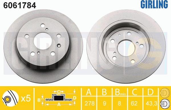 Girling 6061784 - Bremžu diski adetalas.lv