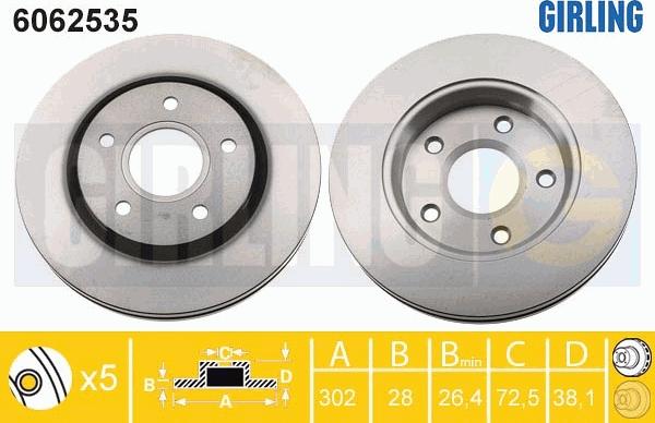 Girling 6062535 - Bremžu diski adetalas.lv