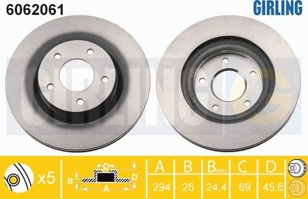 Girling 6062061 - Bremžu diski adetalas.lv