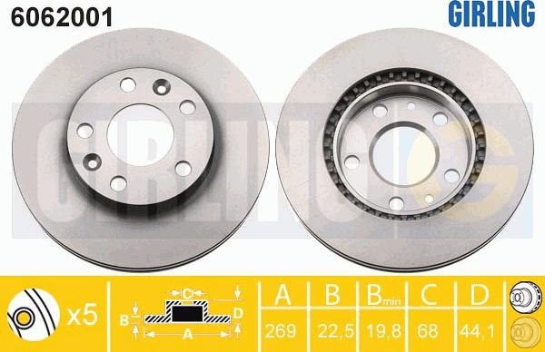 Girling 6062001 - Bremžu diski adetalas.lv